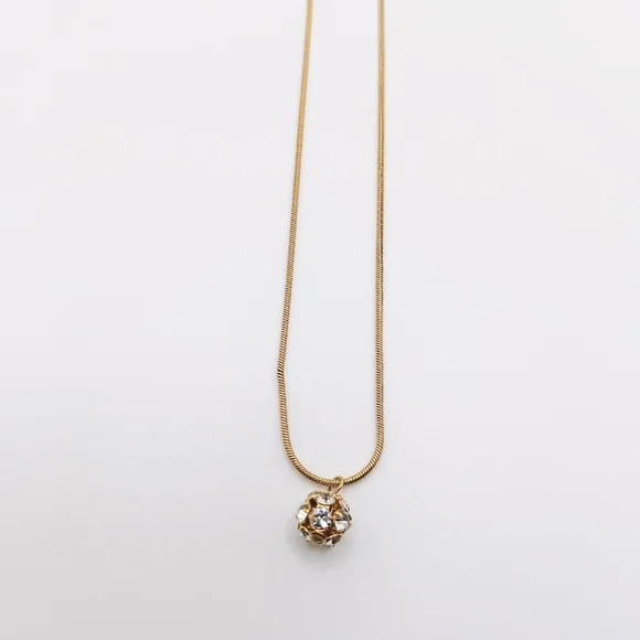 Holly Yashi Women Rhinestone Goldtone Ball Pendant Necklace - Picture 2 of 4